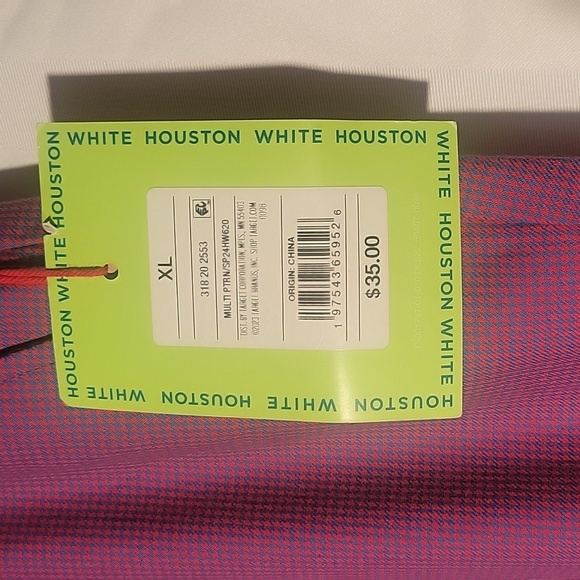 Houston White Pink & Blue Pattern Straight Leg, Elastic Waist Trouser S: XL, NWT - Picture 3 of 10
